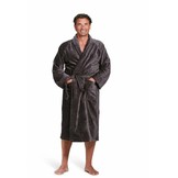 badjas unisex antraciet katoen met sjaalkraag
