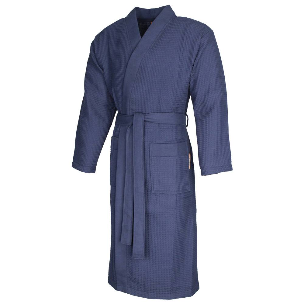 Marine blauwe katoenen kimono badjas van Badrock – unisex model