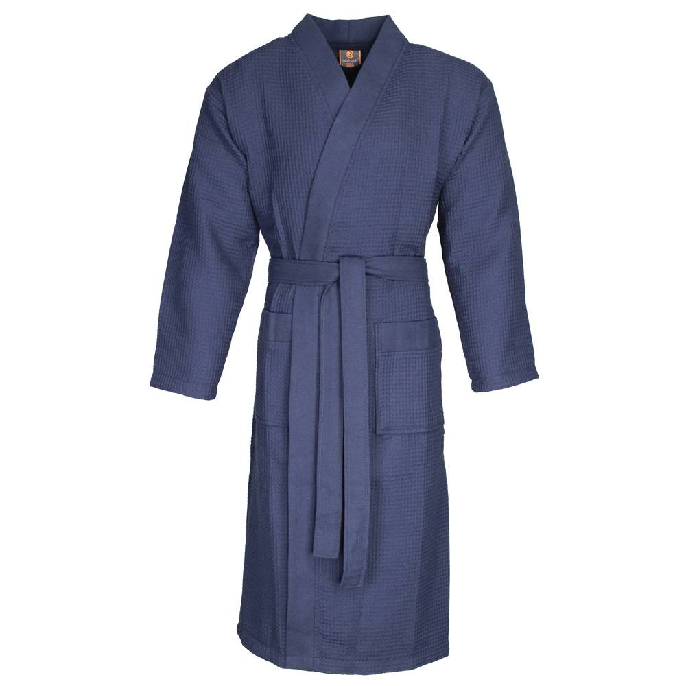 Marine blauwe katoenen kimono badjas van Badrock – unisex model