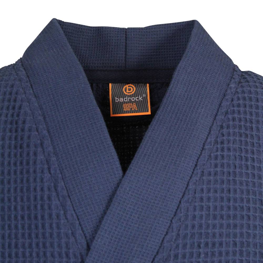 Marine blauwe katoenen kimono badjas van Badrock – unisex model