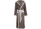 badjas unisex grijs-wit met capuchon