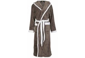 badjas unisex grijs-wit met capuchon