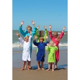 badjas kind lime katoen met capuchon