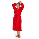 badjas unisex rood katoen met sjaalkraag