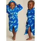 badjas kind Haai fleece met capuchon