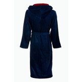 badjas heren marineblauw-rood katoen met capuchon