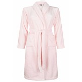 badjas kind lichtroze fleece met sjaalkraag