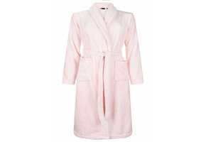 badjas kind lichtroze met sjaalkraag