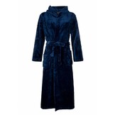 badjas unisex marineblauw fleece met capuchon - fleece