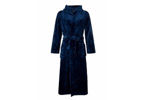 badjas unisex marineblauw met capuchon - fleece