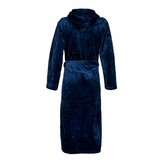 badjas unisex marineblauw fleece met capuchon - fleece