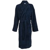 badjas unisex marineblauw katoen met sjaalkraag - grote maten badjas