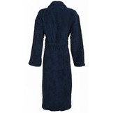 badjas unisex marineblauw katoen met sjaalkraag - grote maten badjas