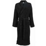 badjas unisex zwart katoen met sjaalkraag - grote maten badjas