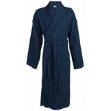 badjas unisex marineblauw katoen wafelstructuur - grote maten badjas