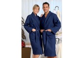 badjas unisex marineblauw wafelkatoen