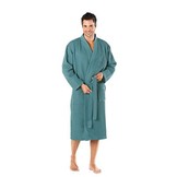 Petrolkleurige katoenen kimono badjas van Badrock – unisex model