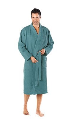 Petrolkleurige katoenen kimono badjas van Badrock – unisex model