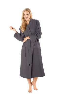 Antraciet katoenen kimono badjas van Badrock – unisex model