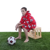 badjas kind Voetbal rood fleece met capuchon