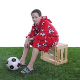 badjas kind Voetbal rood fleece met capuchon