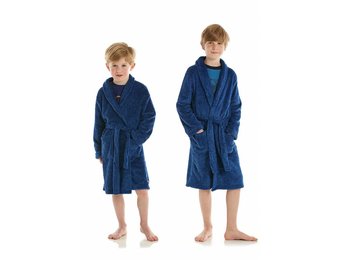extract droom Transparant Badjas kind Blauw met sjaalkraag: 100% fleece, voor jongen (en meisje) -  Badjas.com