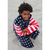 badjas kind USA fleece met sjaalkraag