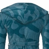 badjas unisex petrol Legerprint katoen met capuchon