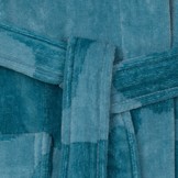 badjas unisex petrol Legerprint katoen met capuchon