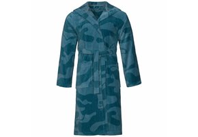 badjas unisex petrol Legerprint met capuchon