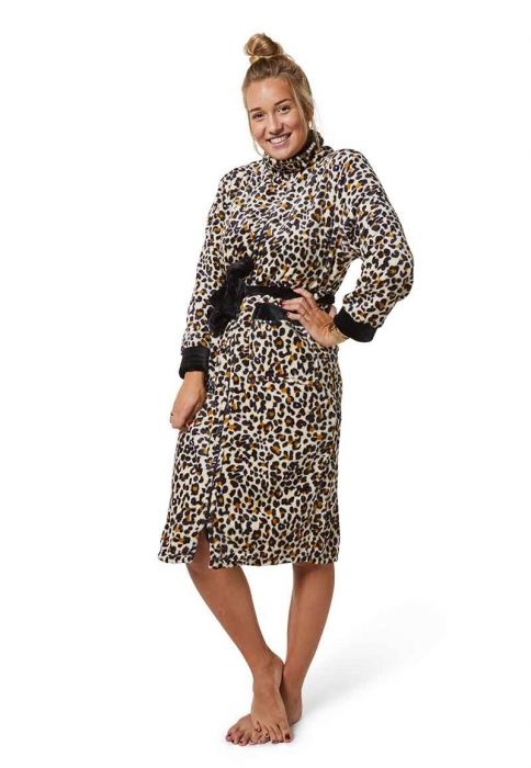 Badrock panterbadjas fleece met rits afbeelding