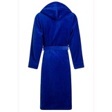 badjas unisex kobaltblauw velours met capuchon