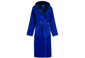 badjas unisex kobaltblauw met capuchon