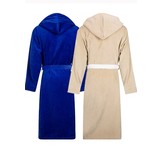 badjas unisex kobaltblauw velours met capuchon