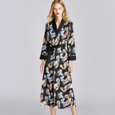 Satijnen kamerjas vlinders - lang model