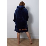 Luxe fleece deken met capuchon - marine