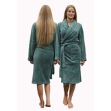 Olijfgroene fleece badjas – warm, stijlvol & unisex comfor