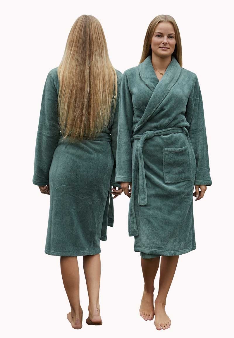 Olijfgroene fleece badjas – warm, stijlvol & unisex comfor