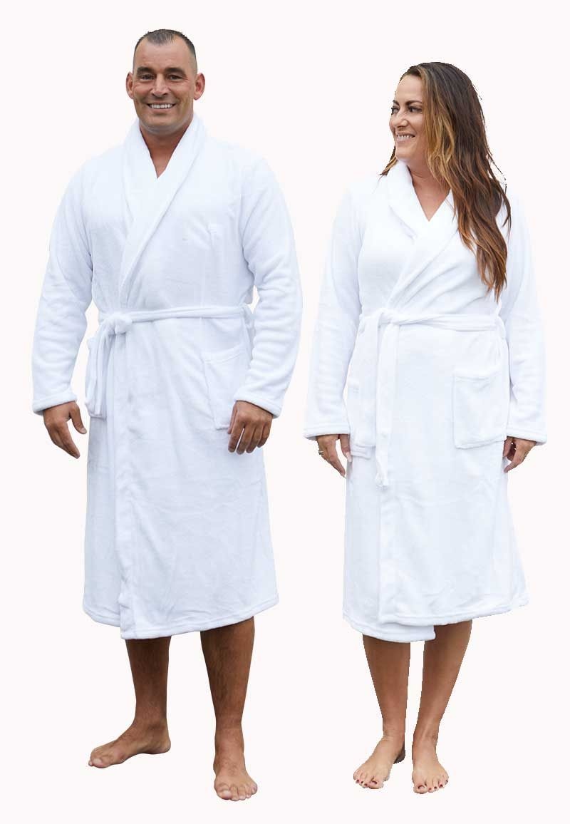 Witte fleece badjas kopen – fris, zacht & comfortabel unisex model