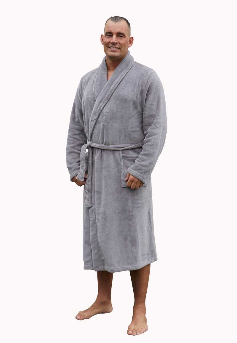 Grijze fleece badjas – comfortabel & warm unisex model