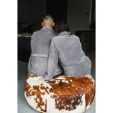 Relax Company fleece badjas taupe/grijs