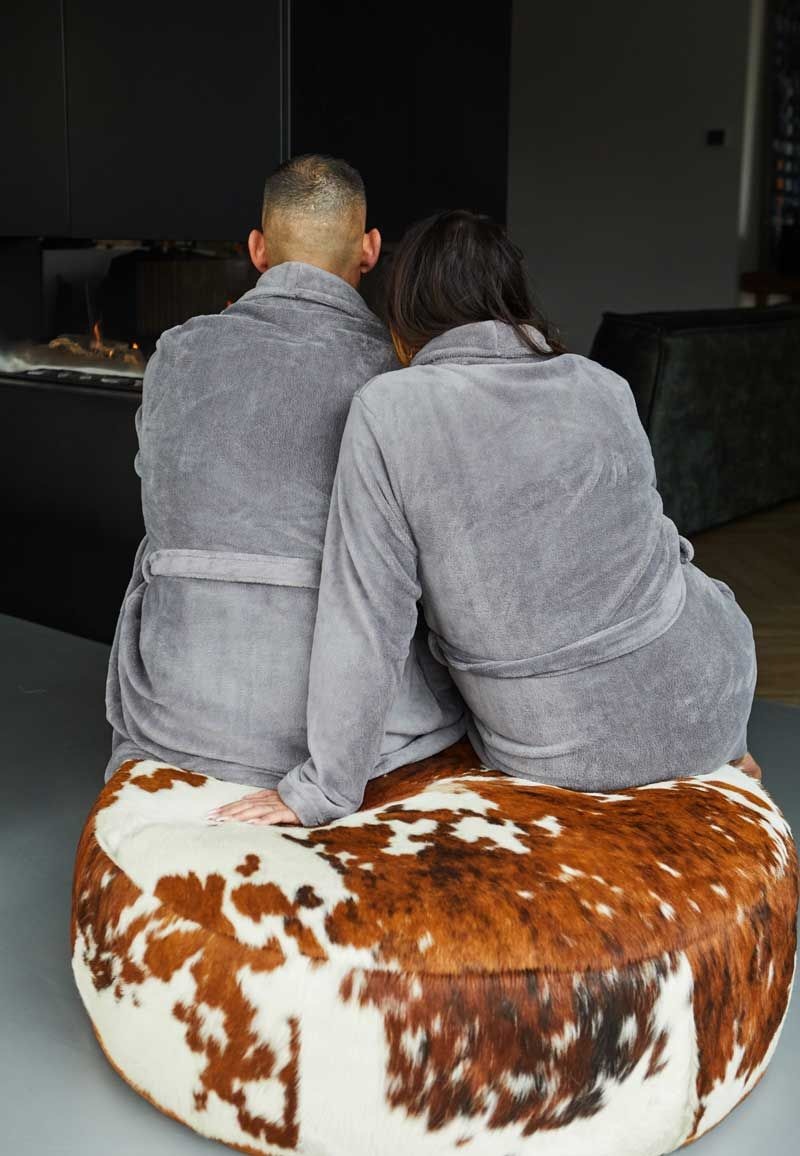 Grijze fleece badjas – comfortabel & warm unisex model