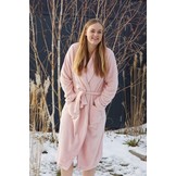 Oudroze fleece badjas kopen – zacht, elegant & comfortabel voor dames