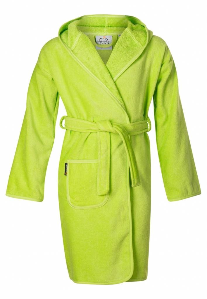 Baby badjas lime groen katoen - met capuchon afbeelding