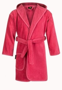 Baby badjas roze katoen - met capuchon afbeelding