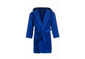 Baby badjas kobaltblauw met capuchon