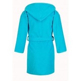 Baby badjas aquablauw katoen - met capuchon