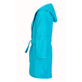 Baby badjas aquablauw katoen - met capuchon