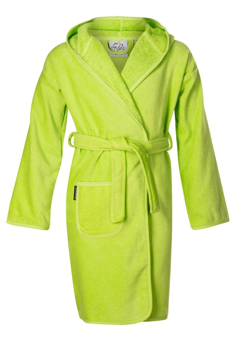 Badrock Kinderbadjas lime groen met naam borduren afbeelding
