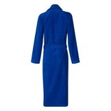 Kobalt blauwe velours badjas unisex met naam borduren